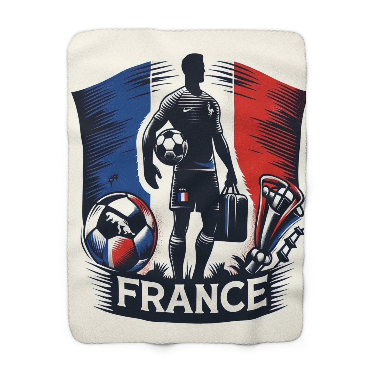 Flag Village France Sporting Flag Sherpa Fleece Blanket FRA0003