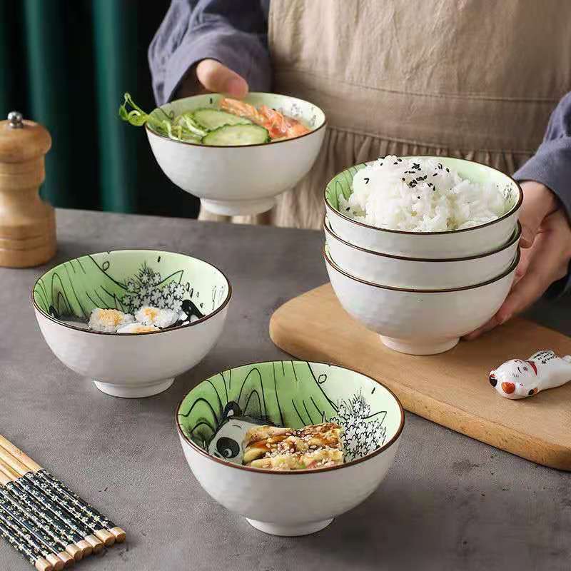 Flag Village Panda Bowl Set Household Combination Tableware Gift Box