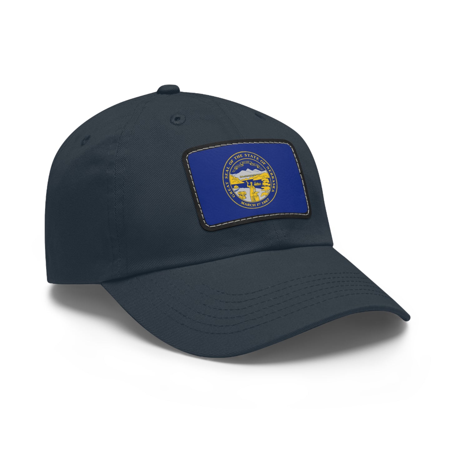 Flag Village USA Nebraska State Flag Hat Cap with Leather Patch