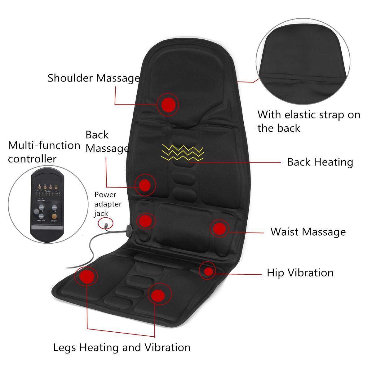 Flag Village Auto Tools Car massage cushion car home dual-use vibration massage chair
