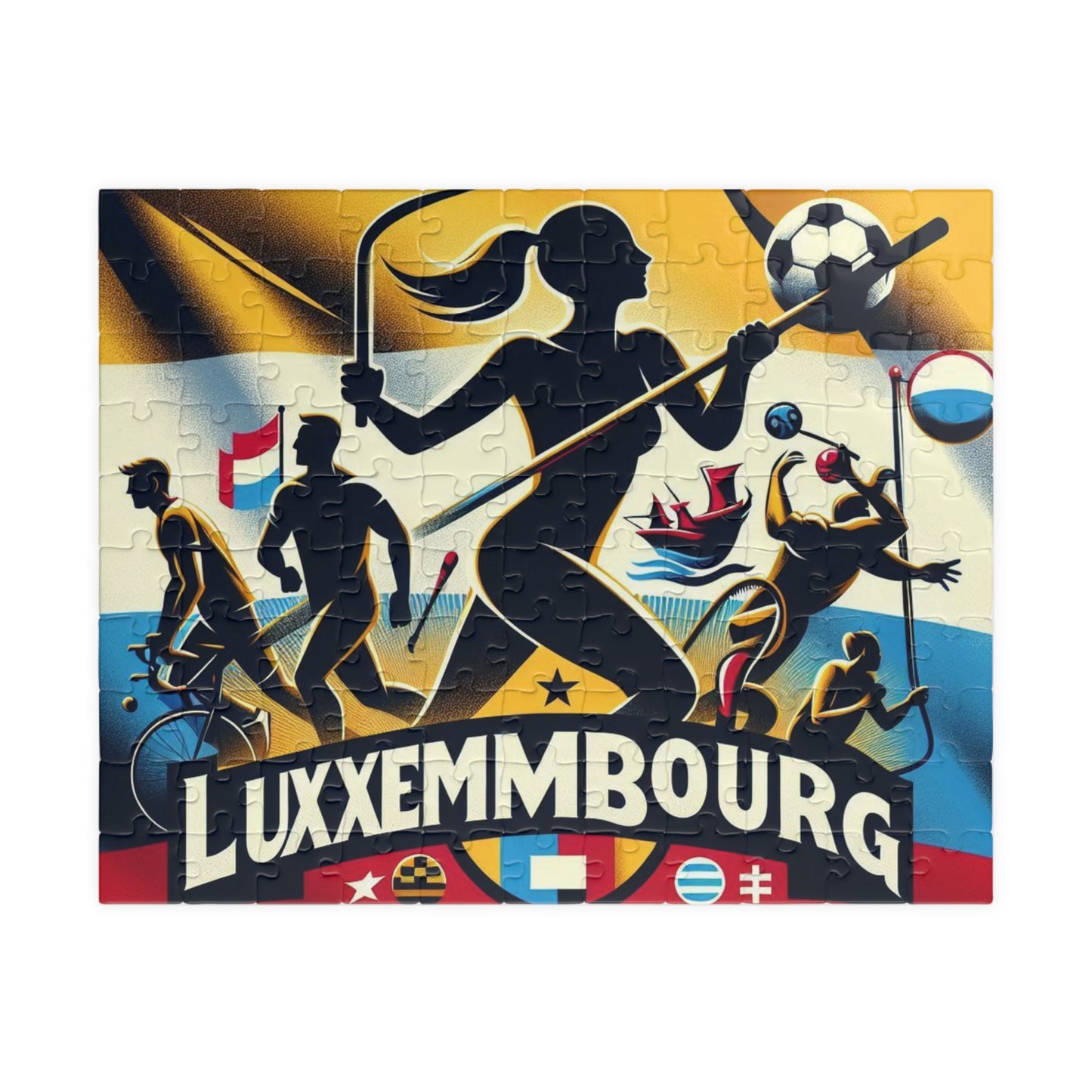 Flag Village Luxembourg Sporting Flag Puzzle (110, 252, 520, 1014-piece) LUX0005