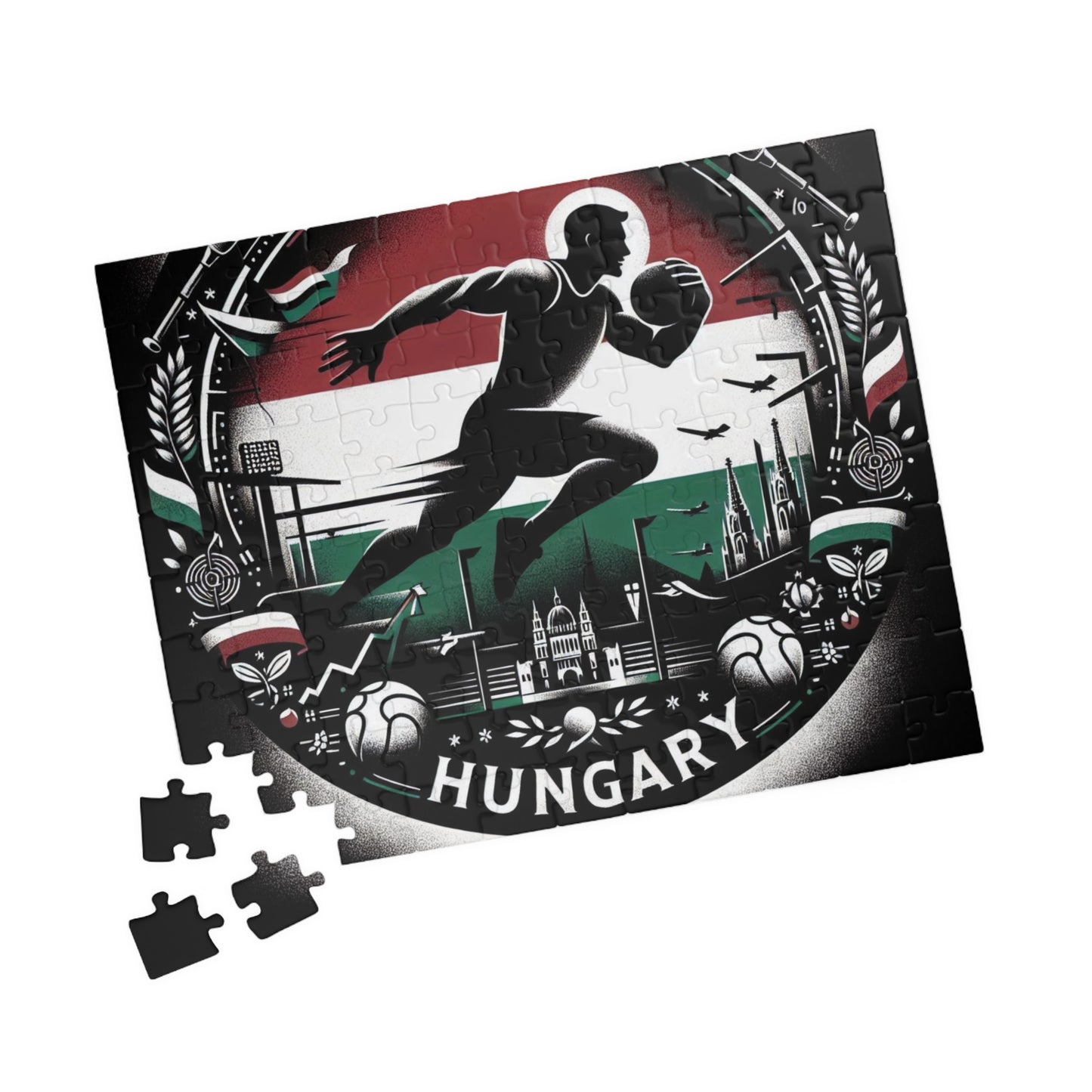 Flag Village Hungary Sporting Flag Puzzle (110, 252, 520, 1014-piece) HUN0001