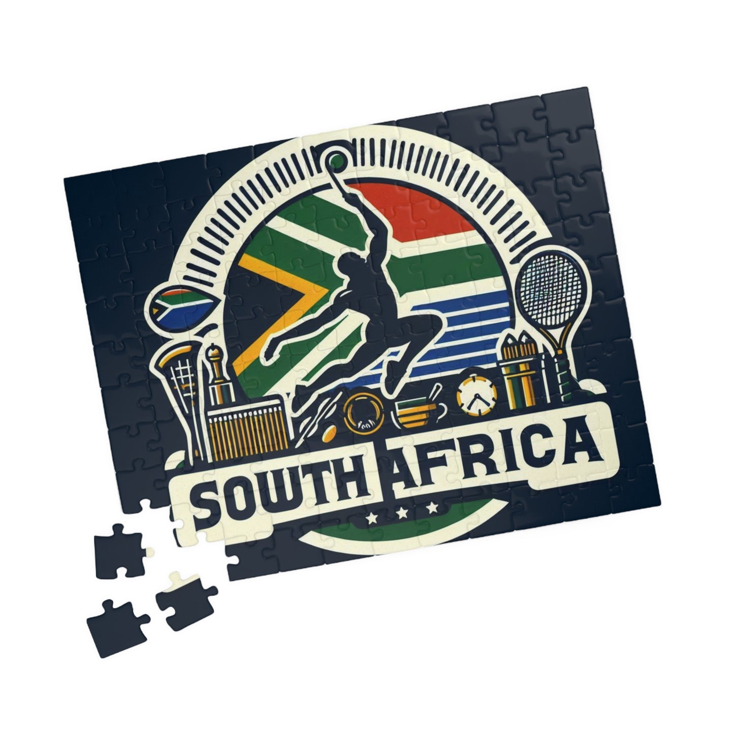 Flag Village South Africa Sporting Flag Puzzle (110, 252, 520, 1014-piece) ZAF0001