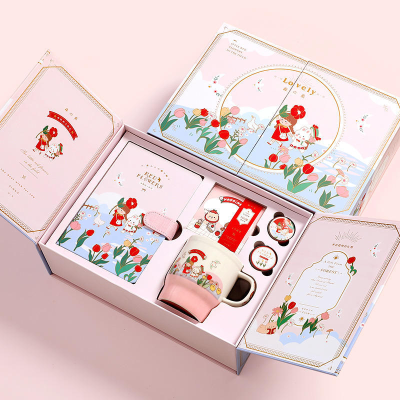 Flag Village This Set Gift Box Cute Girl Heart Luxury Handbook Cartoon