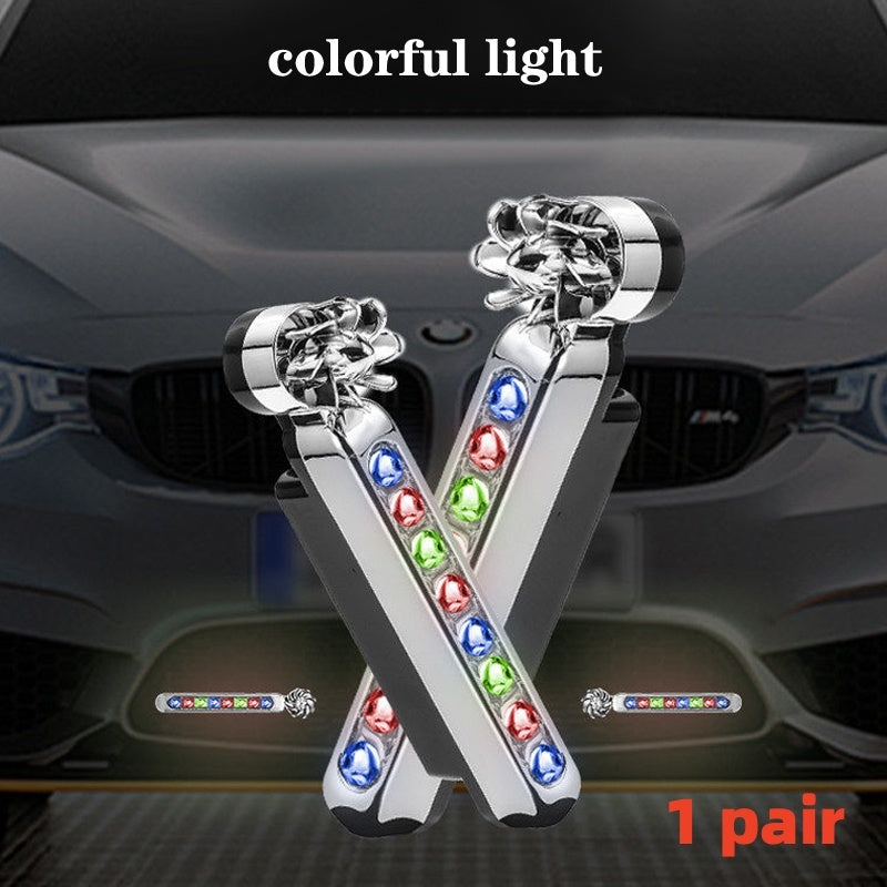 Flag Village Auto Tools 2Pcs No Need External Power Supply Wind Energy Day Light LED Car DRL Led Daytime Running Light Lamp Strip RGB Motorcycle Stying