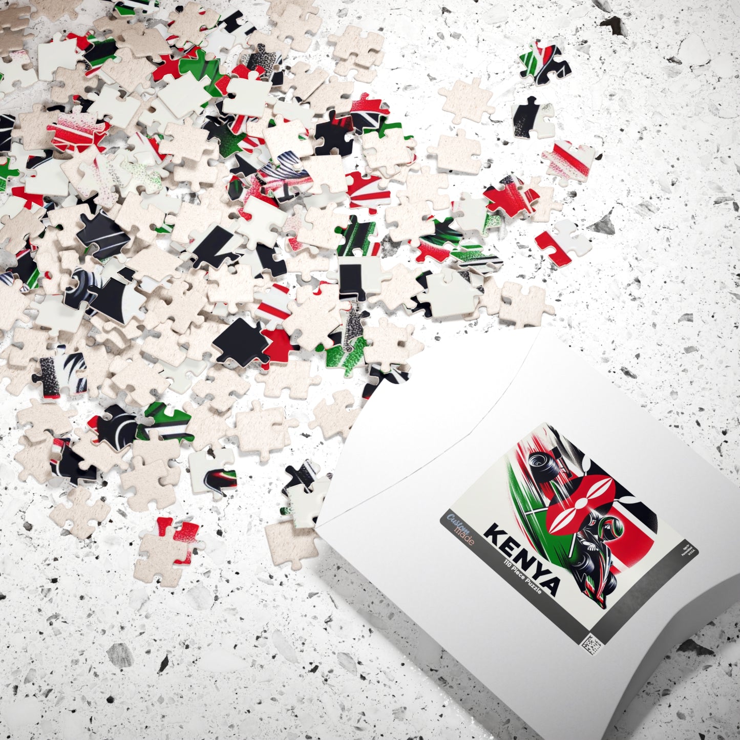 Flag Village KENYA Racing Car Sporting Flag Puzzle (110, 252, 520, 1014-piece) KEN0009