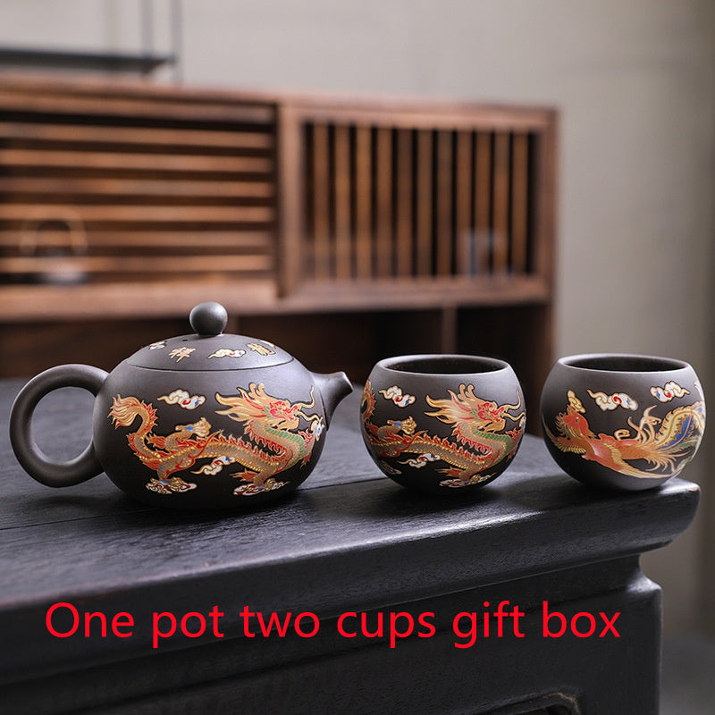 Flag Village Handmade Fengming Teapot Single Teapot Ceramic Household Tea Set Gift Box