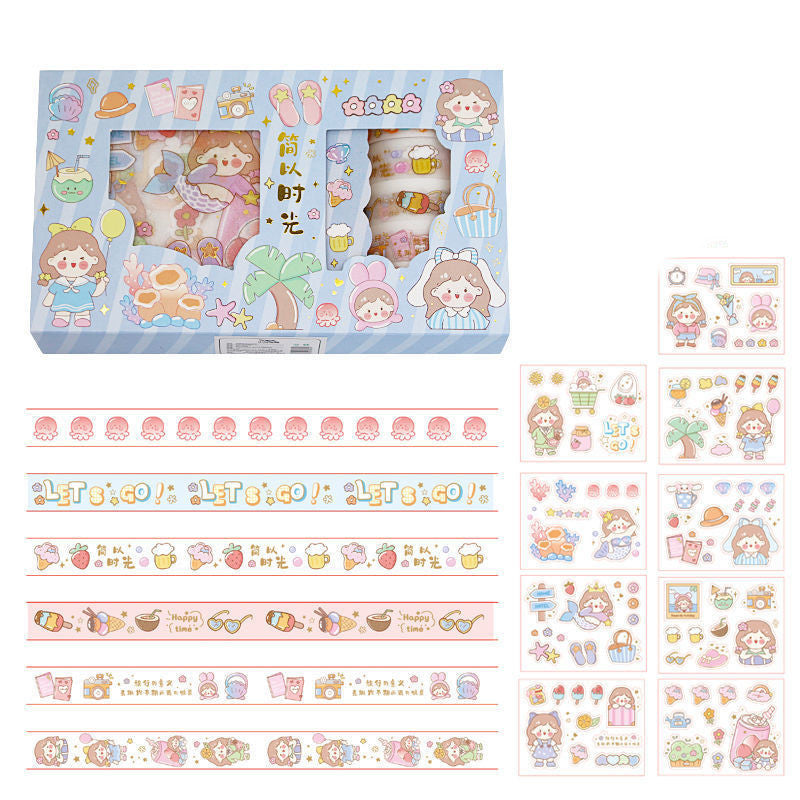Flag Village Hand Account Sticker Tape Gift Box Set