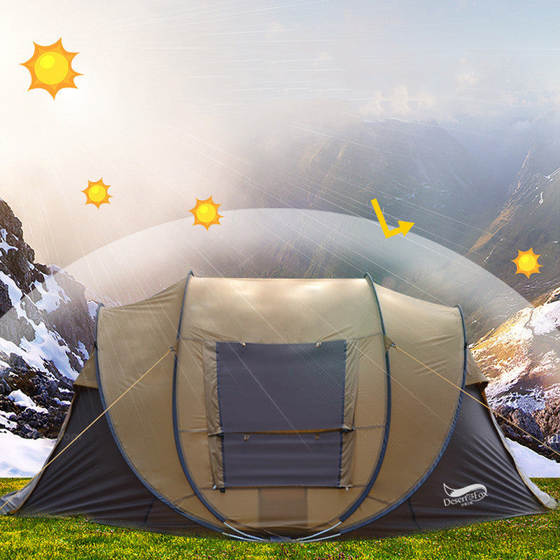 Flag Village Outdoor Automatic Tent 3-4 People Quickly Building-free Boat Tent Multi-person Camping Park Tent Rainproof