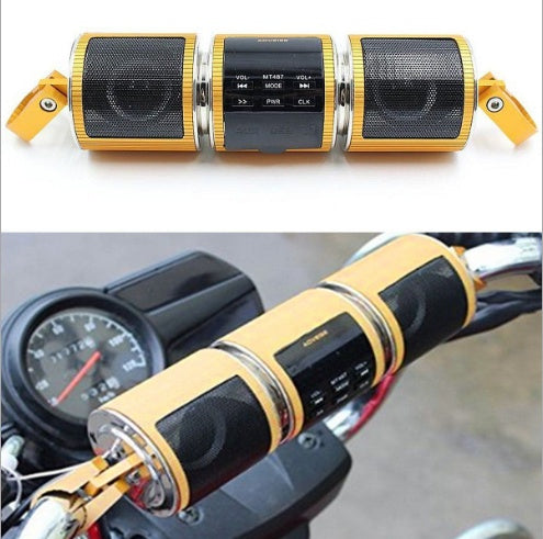 Flag Village Auto Tools Motorcycle Bluetooth Music Player MP3 Motorcycle Stereo Speaker FM Radio Adjustable LED Screen
