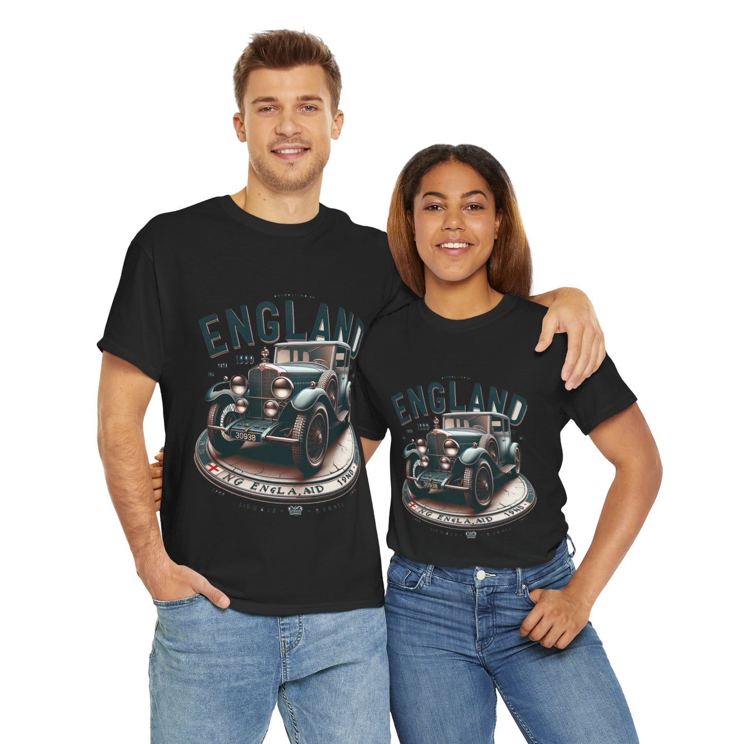 Flag Village UK Vintage Car Flag T-SHIRT Heavy Cotton Tee UK0018