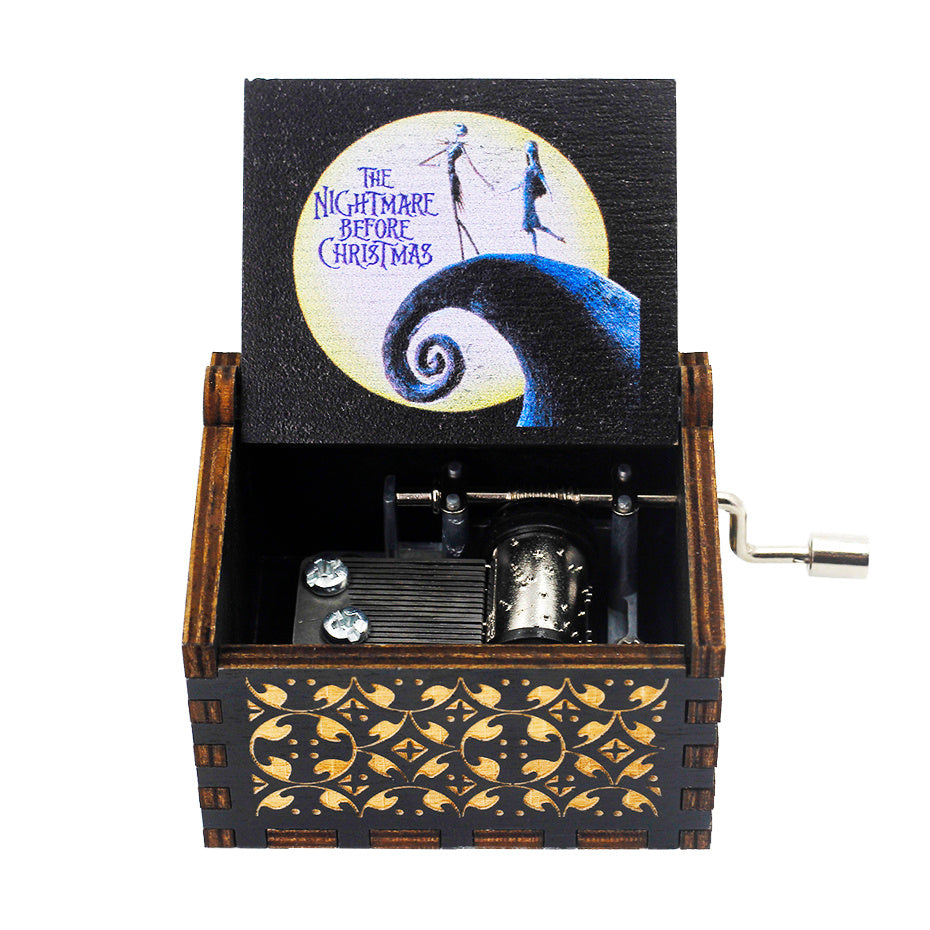 Flag Village Antique Carved Wooden Hand Crank Spirited Away Music Box Christmas Gift Birthday Gift Party Decoration