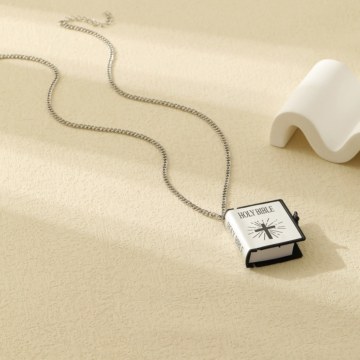 Flag Village Stainless Steel Necklaces For Men Women Cross Bible Verses Pendant Christian Jesus Baptism Gifts Fashion Jewelry