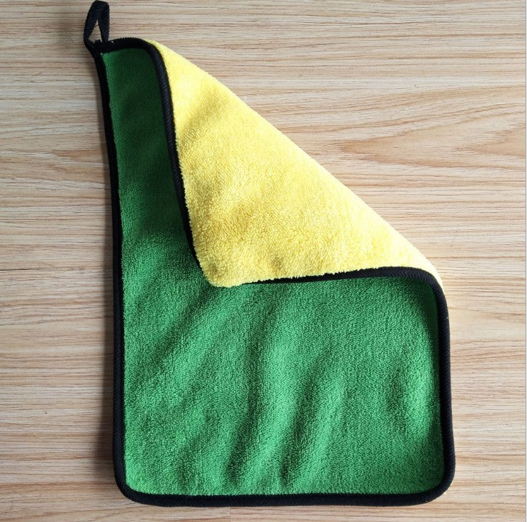 Flag Village Auto Tools Two-color Couble-sided Car Dual-use Cleaning Car Wash Towel