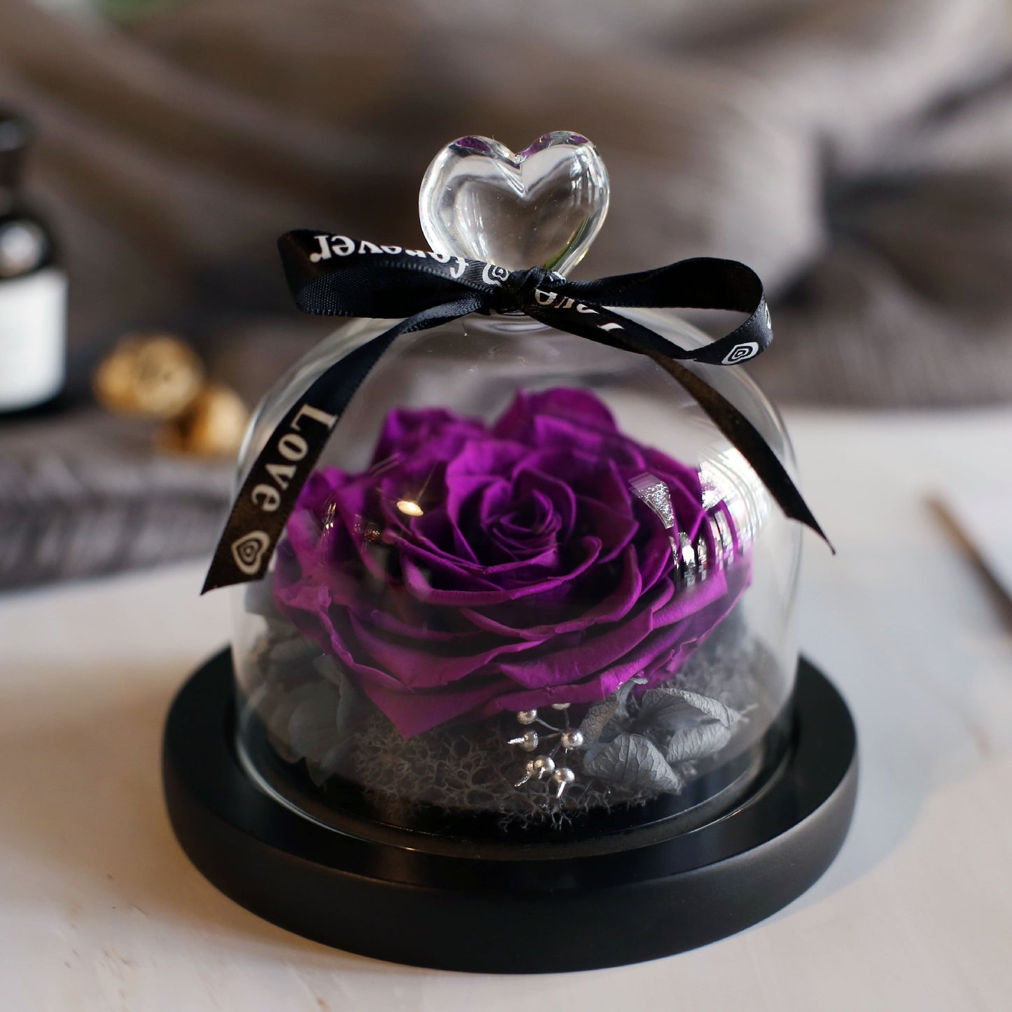 Flag Village Valentine's Day Birthday Gift Gift Box Glass Cover Big Rose Immortal Flower