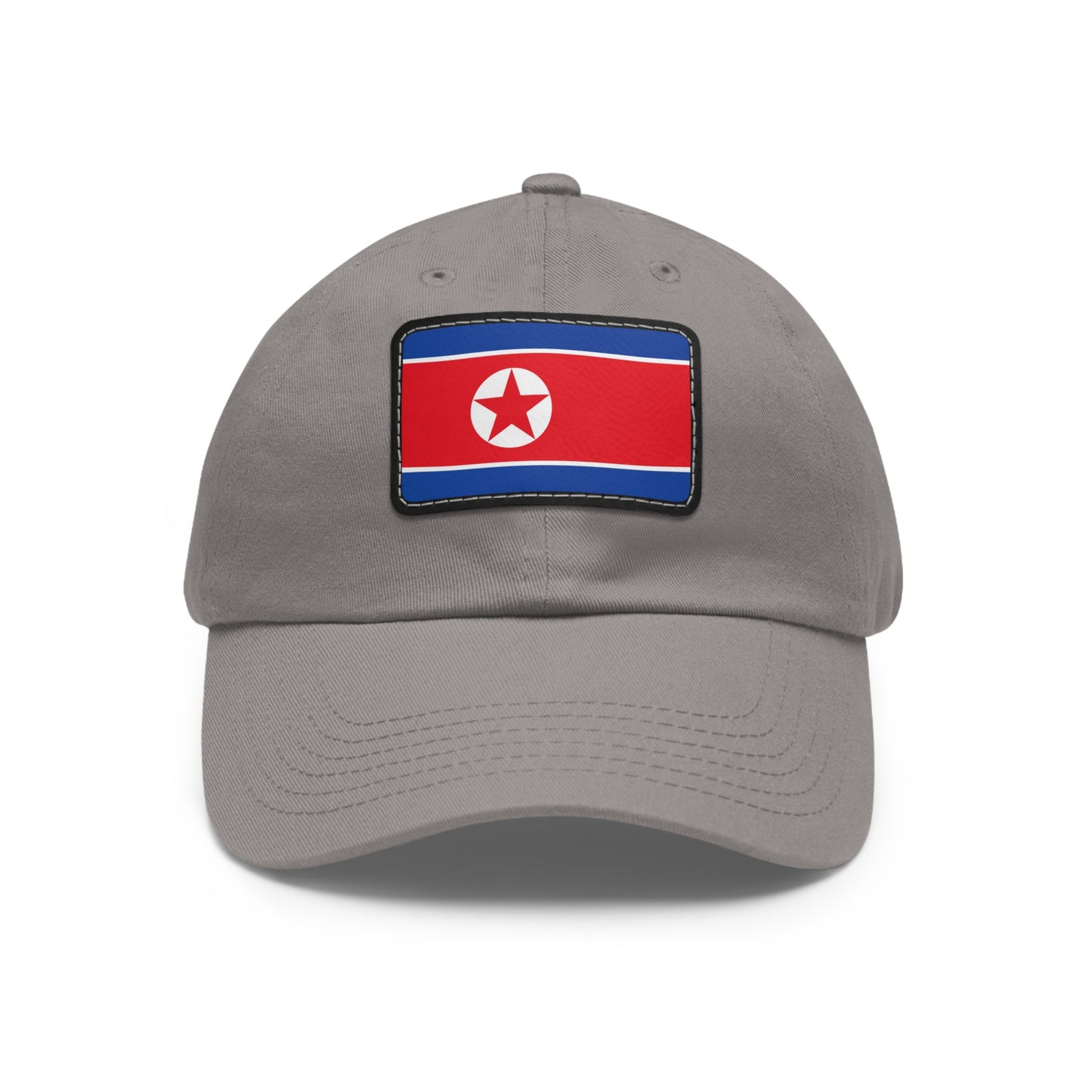 Flag Village North Korea Flag Hat Cap with Leather Patch