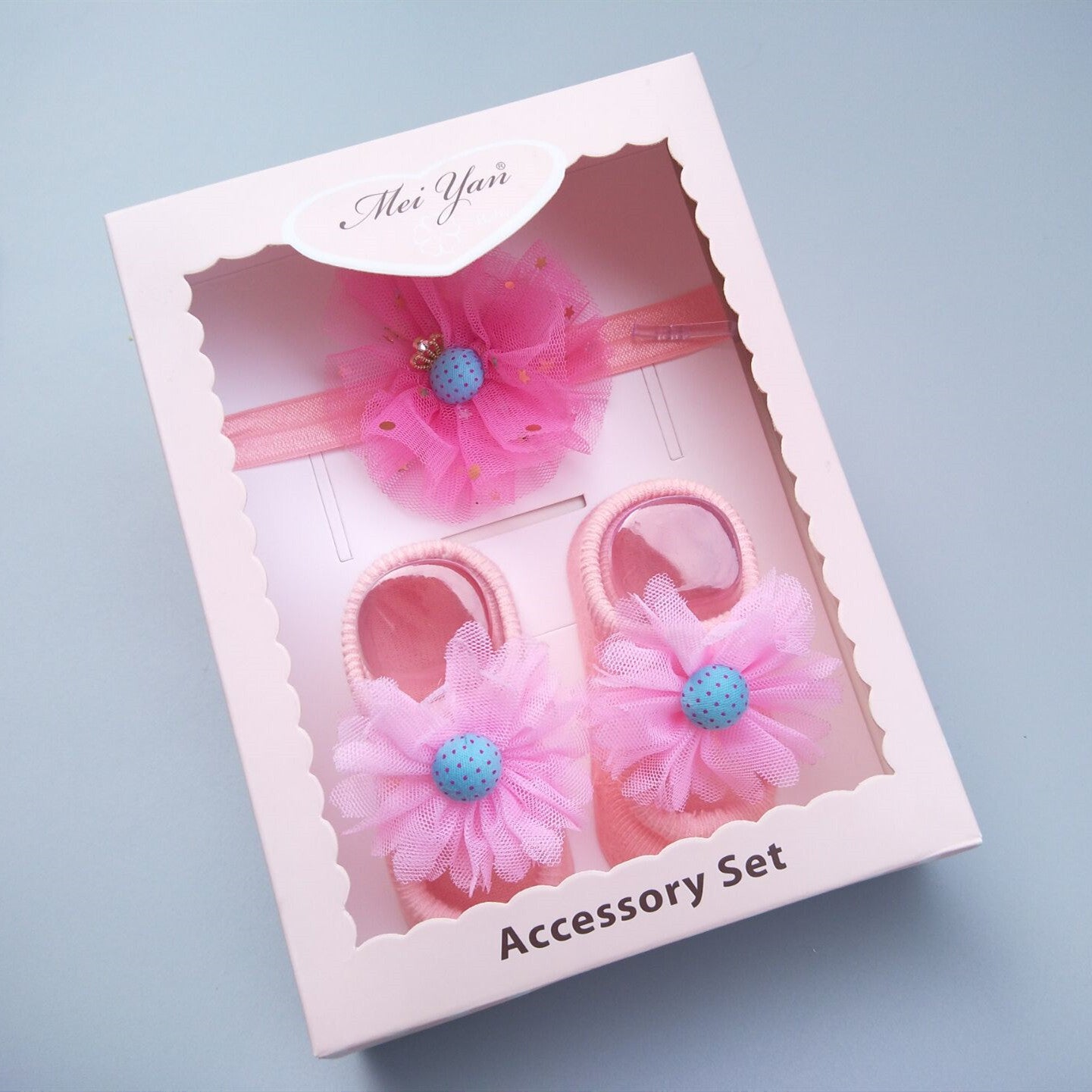 Flag Village New Baby Girl Socks Headband Gift Box