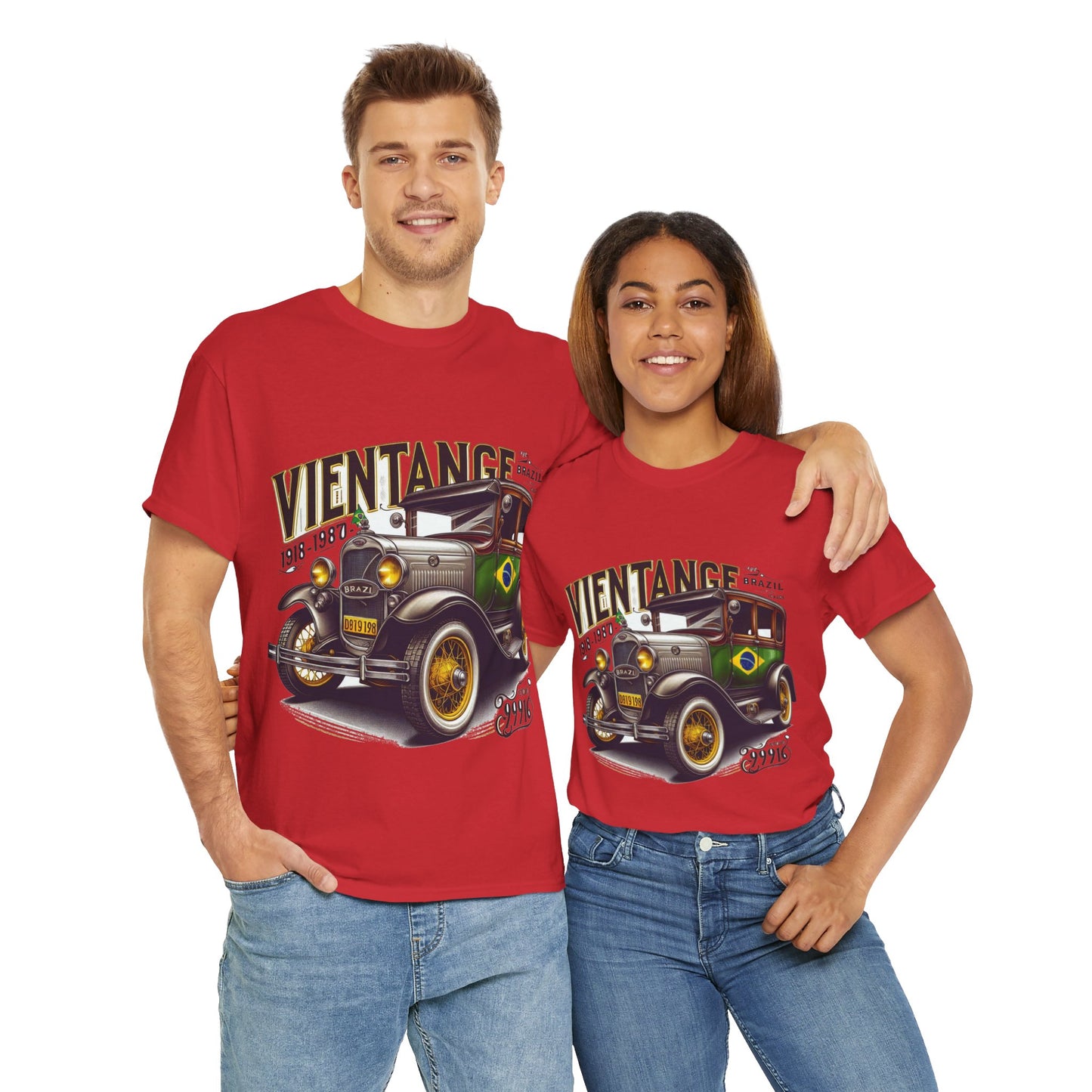 Flag Village Brazil Vintage Car Flag T-SHIRT Heavy Cotton Tee BRA0004