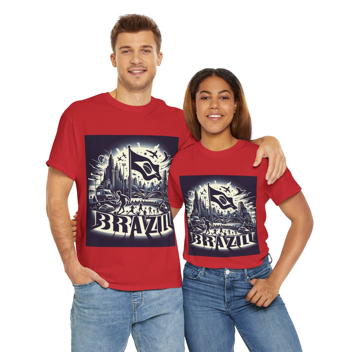 Flag Village Brazil Sporting Flag T-SHIRT Heavy Cotton Tee BRA0016