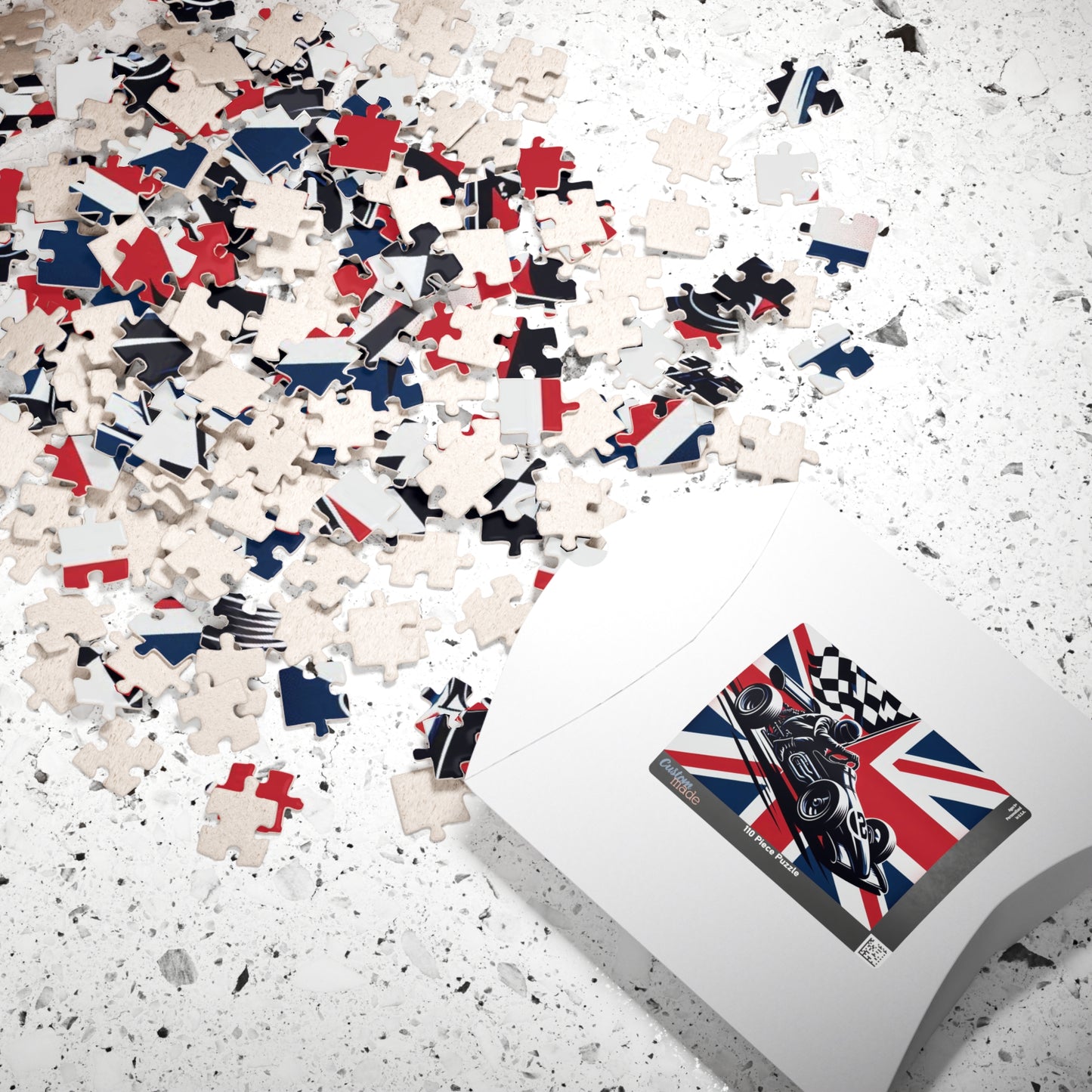 Flag Village United Kingdom Racing Car Sporting Flag Puzzle (110, 252, 520, 1014-piece) UK0002
