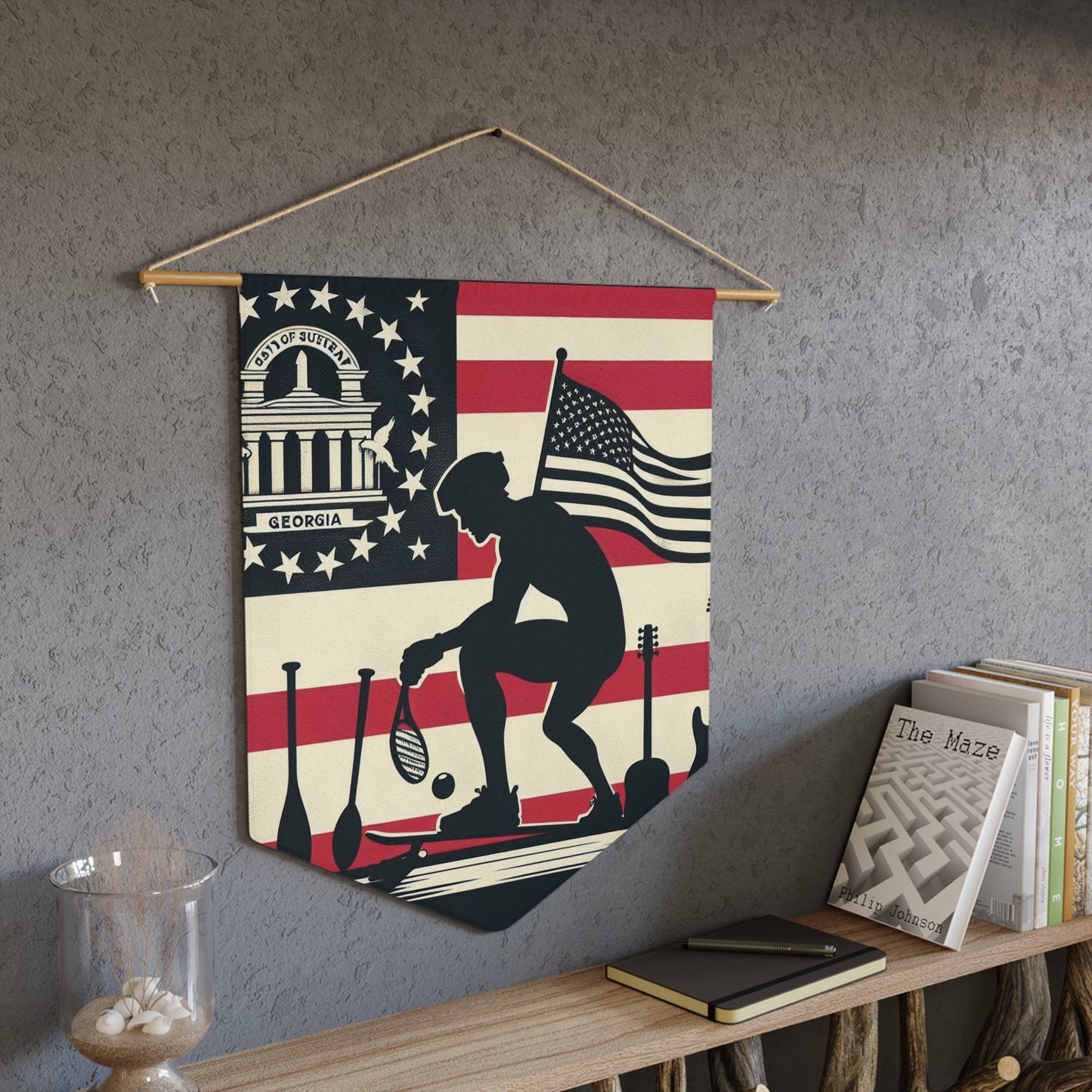 Flag Village Georgia State Flag Pennant Sporting Home Wall decoration GA0002