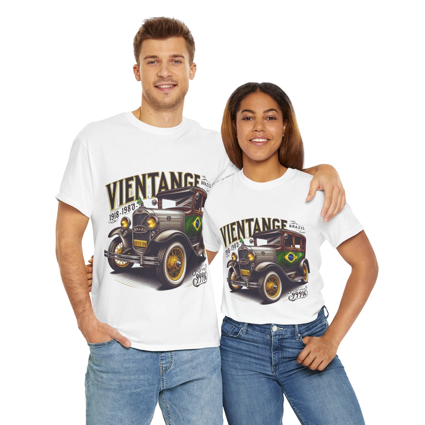 Flag Village Brazil Vintage Car Flag T-SHIRT Heavy Cotton Tee BRA0004
