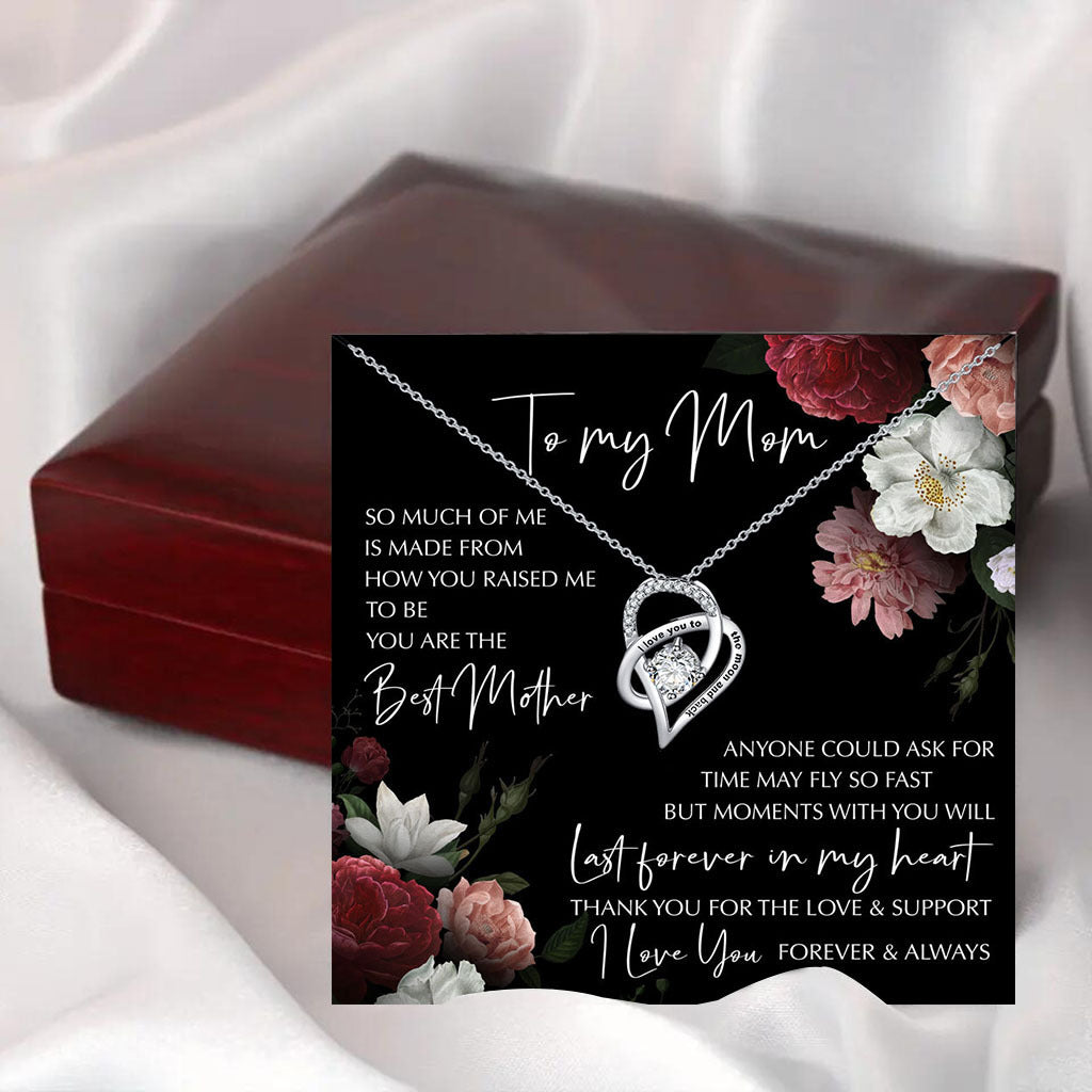 Flag Village Mother's Day Gift Rosewood Lamp Box Suit Hollow Heart-shaped Zircon Pendant Necklace