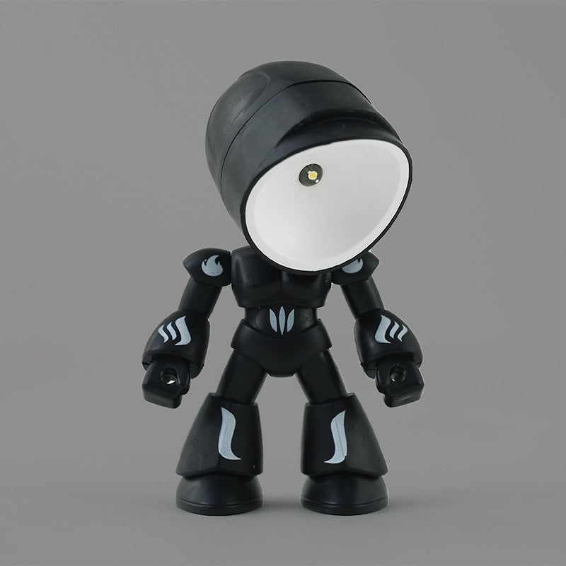 Flag Village Cute LED Hero Table Lamp Mini Portable Cool Mecha Cute Robot Night Light Bedroom Home Decoration Kids Boys Gifts