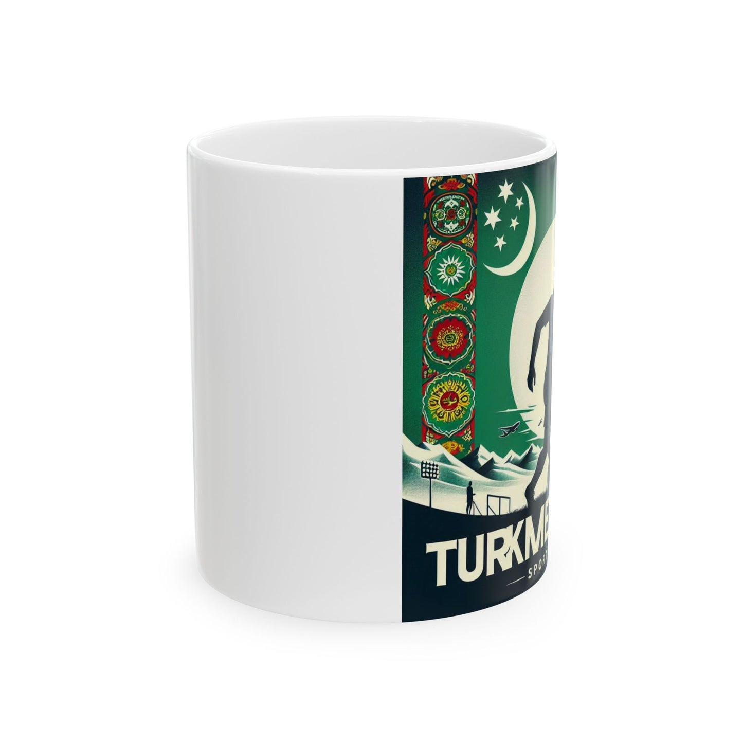 Flag Village Turkmenistan Sporting Flag Ceramic Coffee Mug 11oz TKM0005