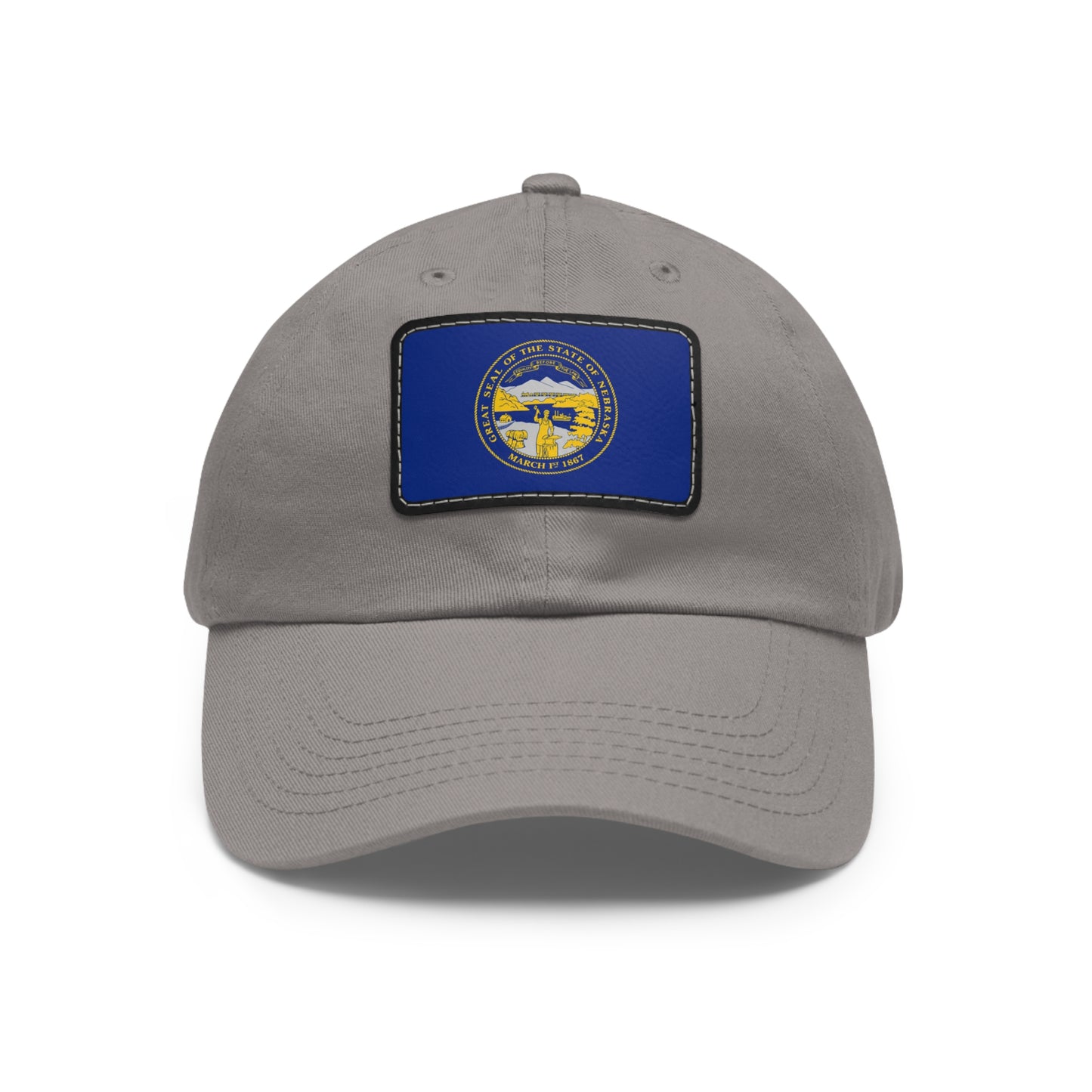 Flag Village USA Nebraska State Flag Hat Cap with Leather Patch