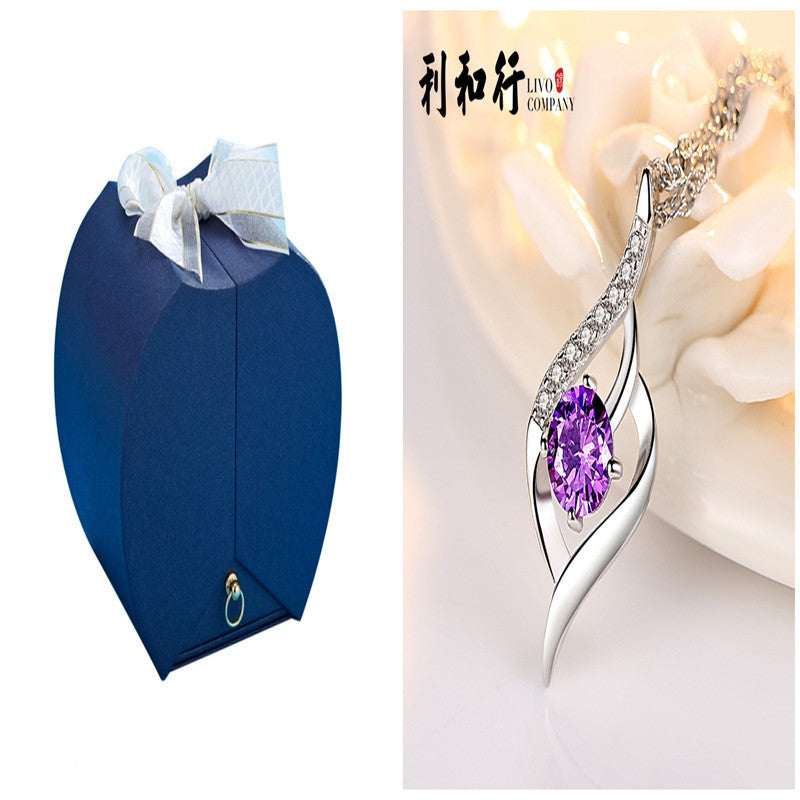 Flag Village Creative Eternal Flower Necklace Ring Double Gift Box
