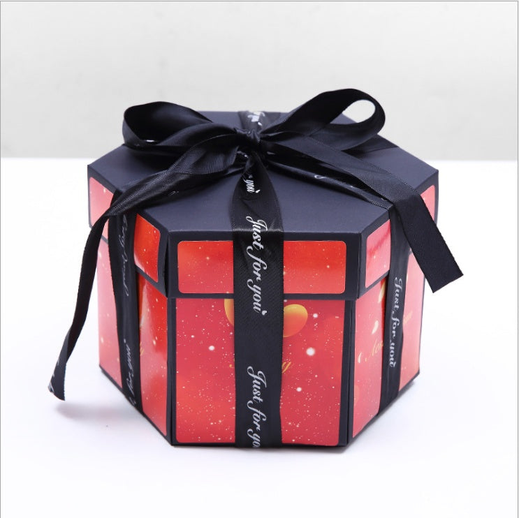 Flag Village Hexagon Explosion Box Photo Album Surprise Gift