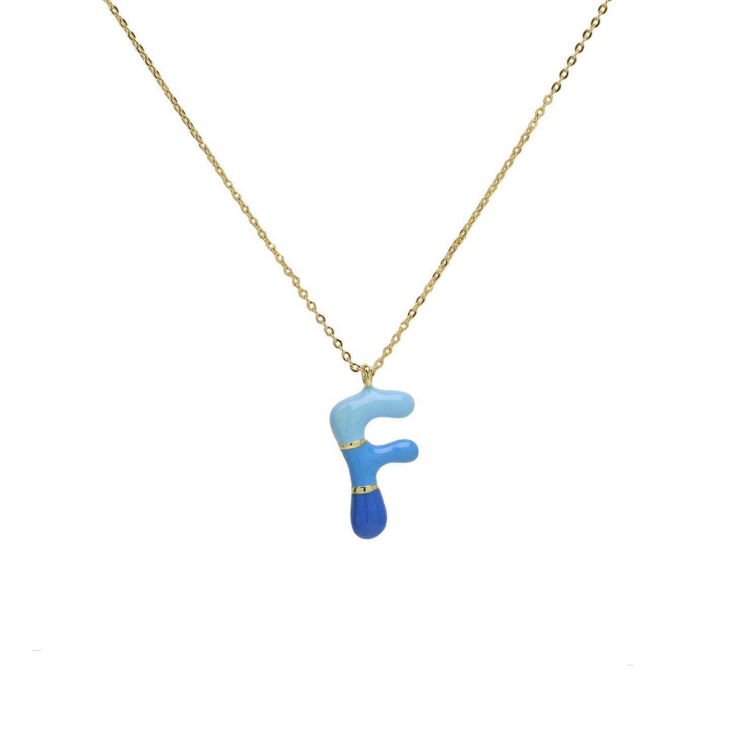 Flag Village Brass Epoxy Capsule 26 Letter Necklace For Women Initial Alphabet Pendant Necklace Fashion Link Chain Jewelry Gifts
