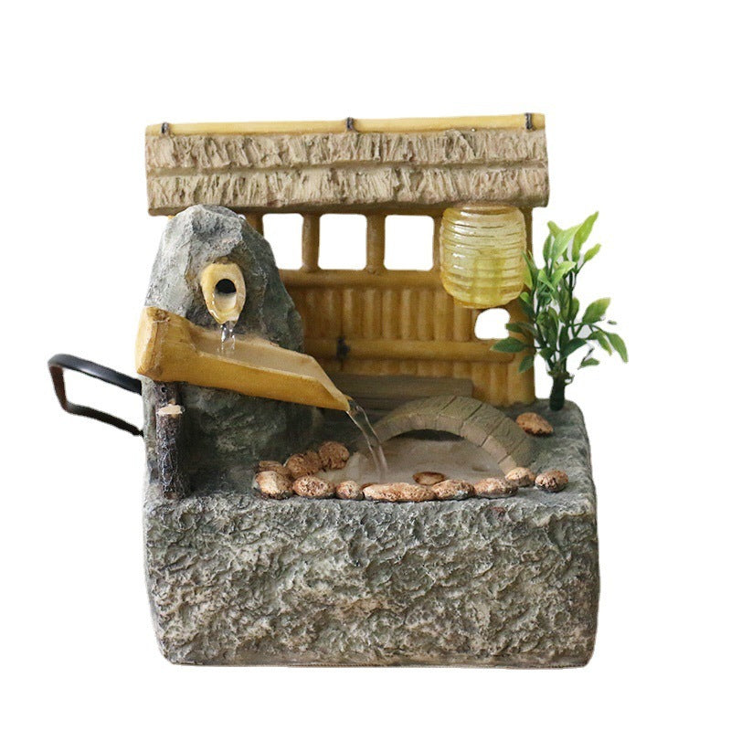 Small Creative USB Loop Flowing Water Ornaments Pastoral Desktop Front Office Company Opening Gifts Decorative Crafts