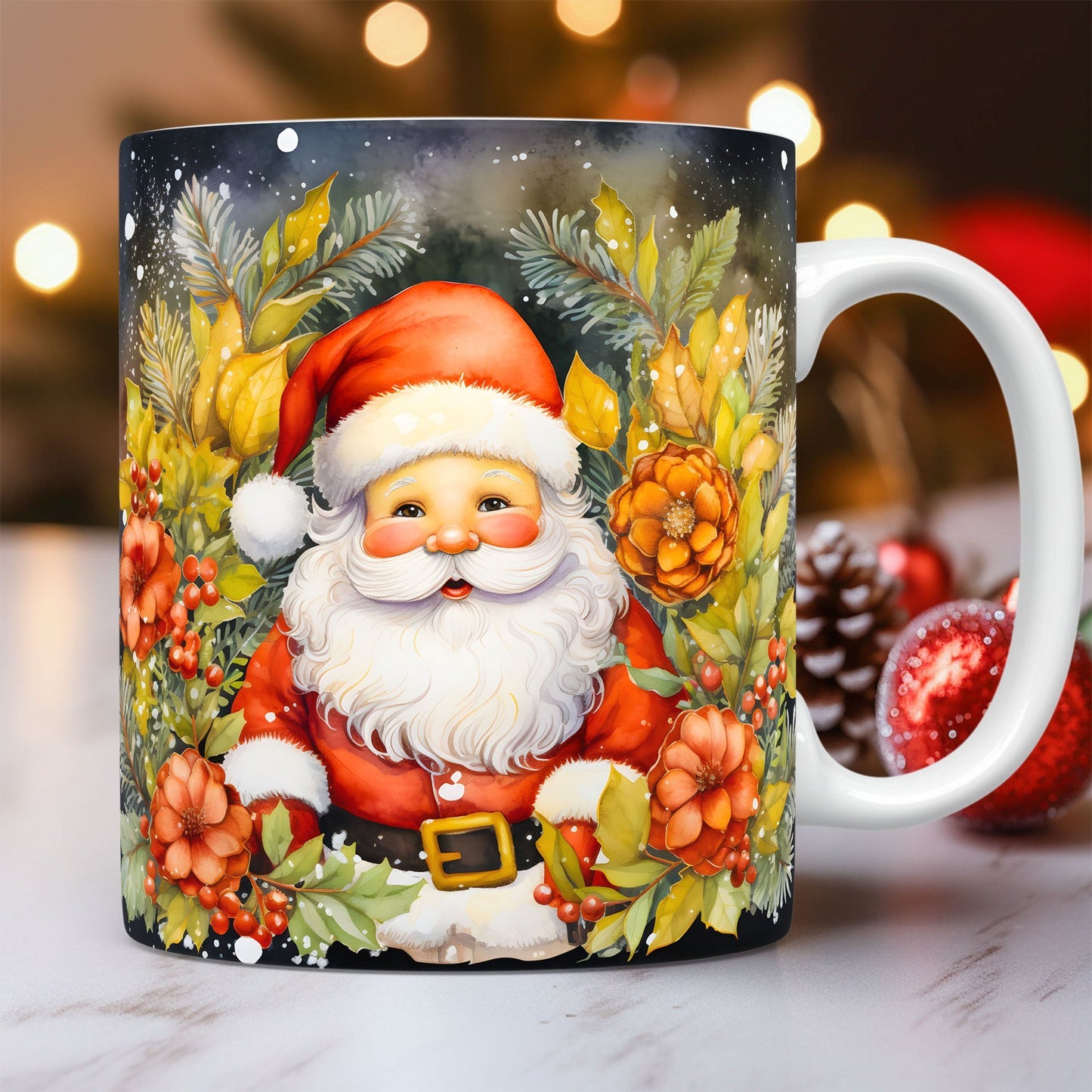 Flag Village Creative 3D Christmas Ceramic Mug Unique Space Design Snowman Santa Coffee Cup Tea Milk Mug Christmas Gifts For Kids Adults Kitchen Gadgets