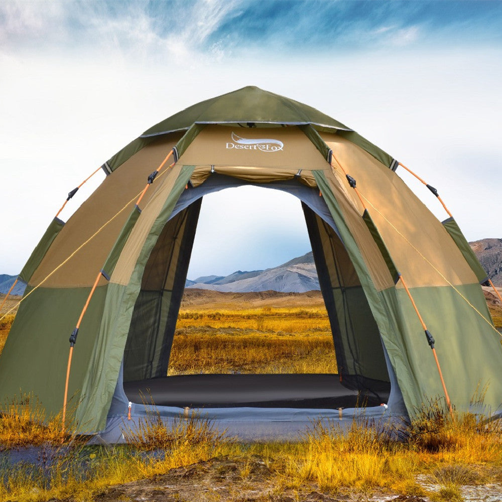 Flag Village Fully Automatic Hexagonal Speed-opening Rainstorm-proof Camping Tent