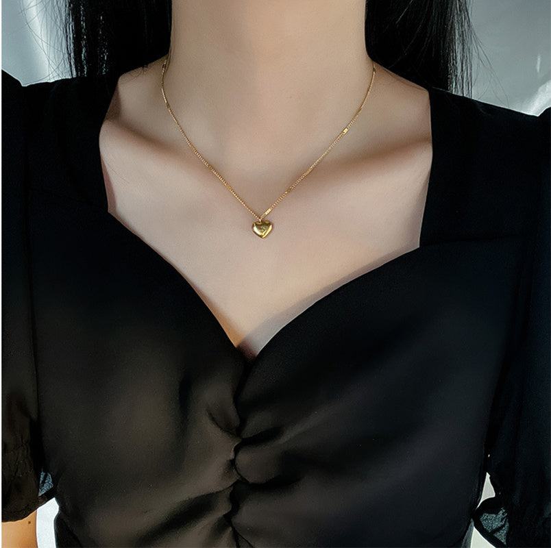 Flag Village Fashion Jewelry Necklace For Women New Trend Vintage Simple Love Heart Pendant Elegant Party Jewelry Birthday Gifts