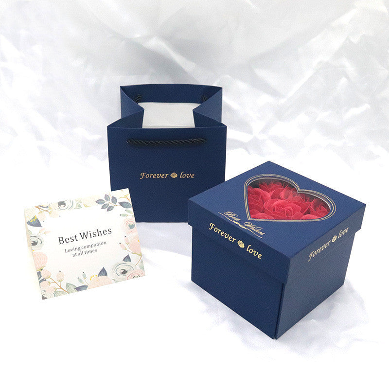Flag Village Christmas Eternal Flower Love Rotating Gift Box
