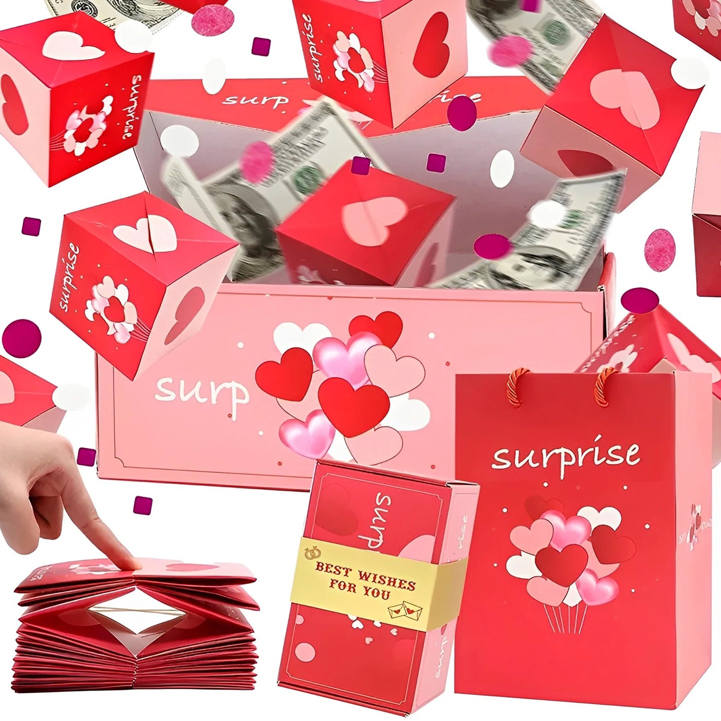 Flag Village Surprise Box Gift Box Explosion Gift Box Surprise Bounce Box Diy Folding Paper Box Money Box Birthday Christmas Anniversary Gift