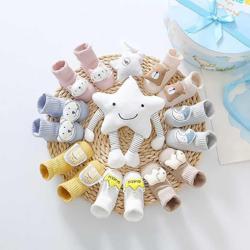 Flag Village Net Red Baby Prince Socks Toy Gift Box Set