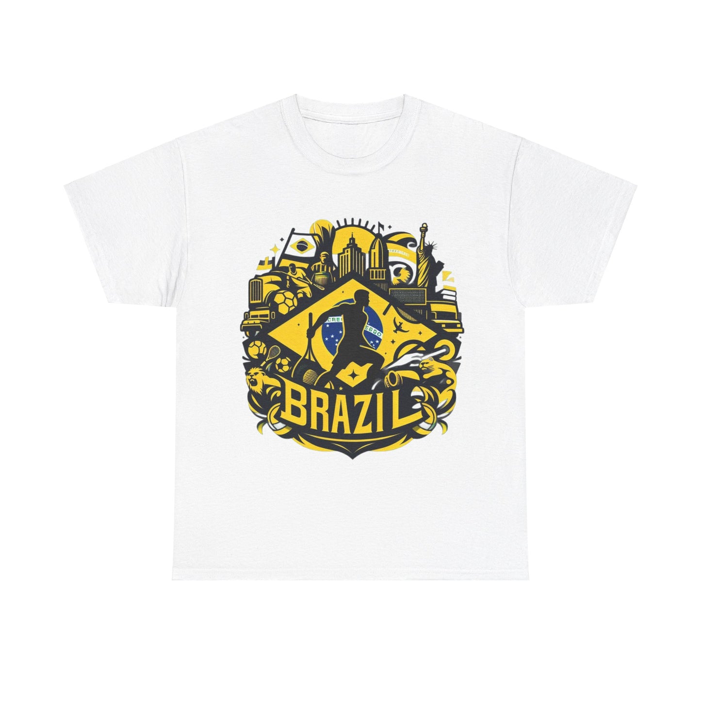 Flag Village Brazil Sporting Flag T-SHIRT Heavy Cotton Tee BRA0011