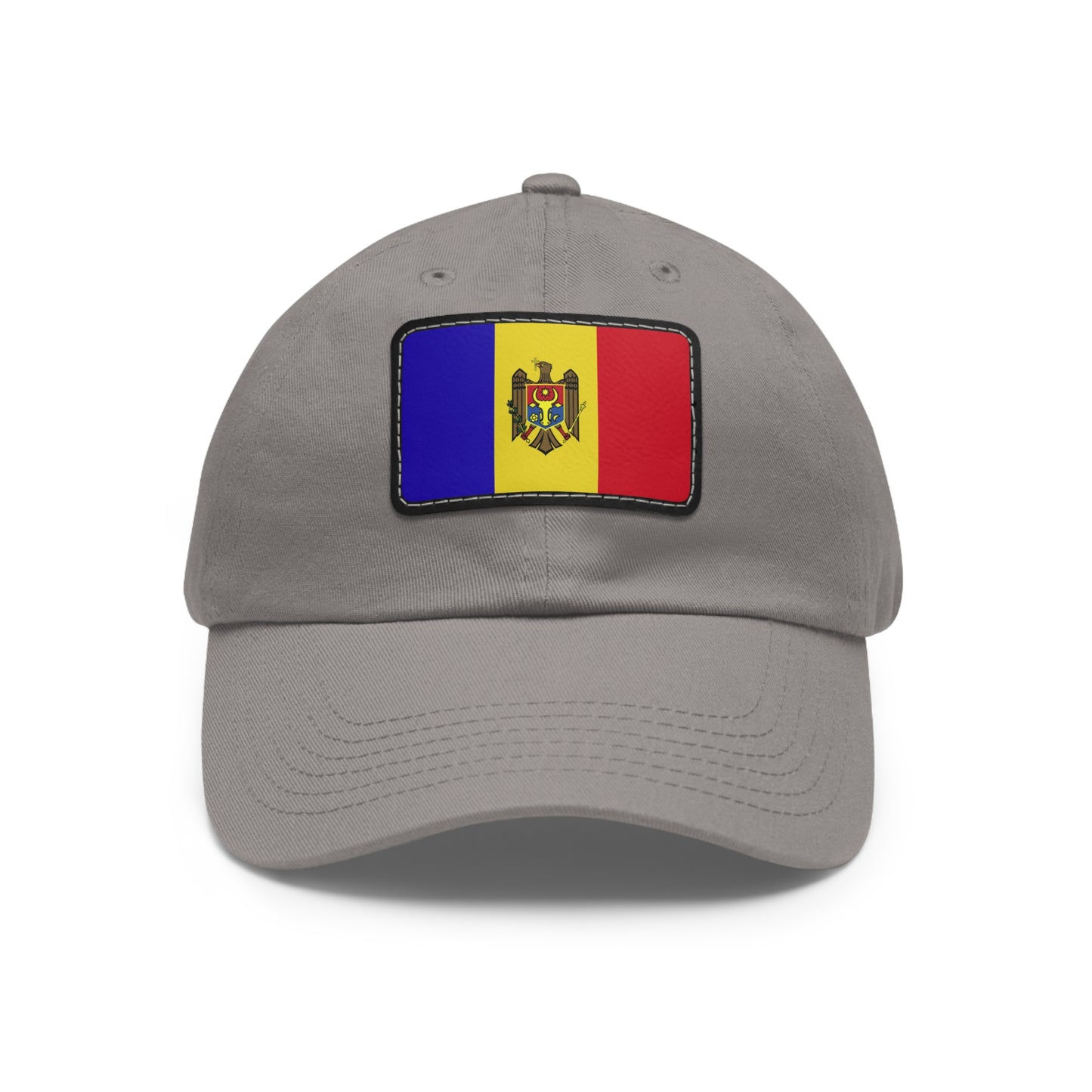 Flag Village Moldova Flag Hat Cap with Leather Patch