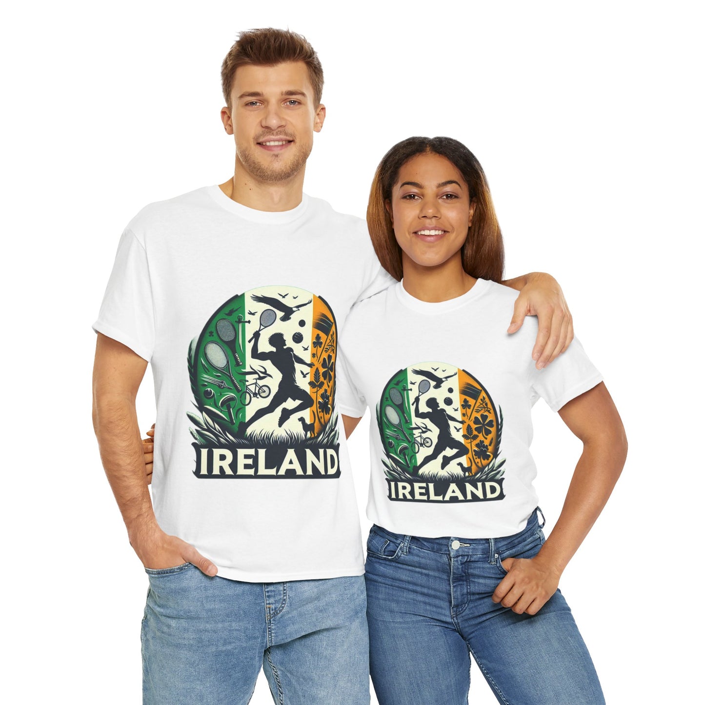 Flag Village Ireland Sporting Flag T-SHIRT Heavy Cotton Tee IRL0004