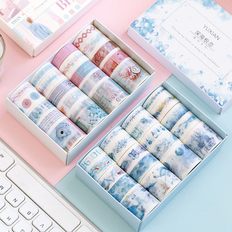 Flag Village Gift box tape set Luyu series DIY daily material stickers