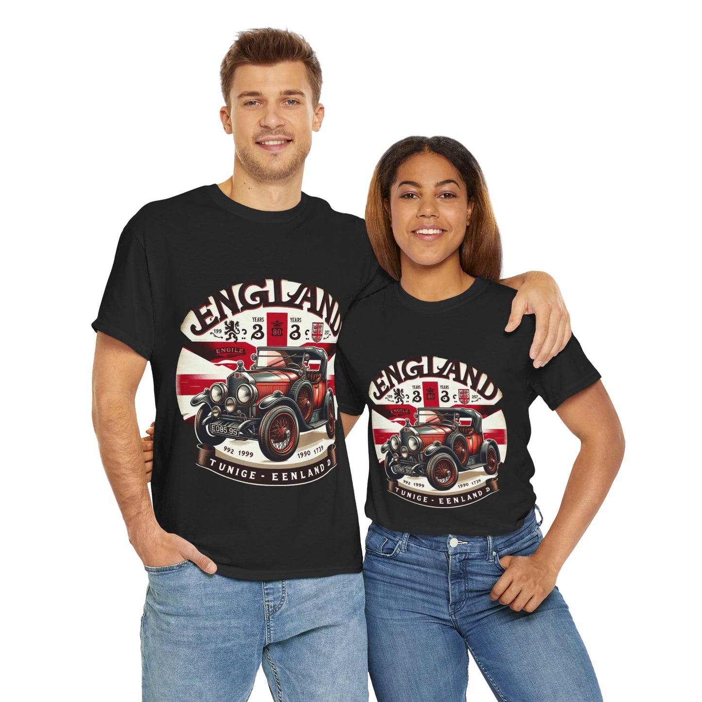 Flag Village UK Vintage Car Flag T-SHIRT Heavy Cotton Tee UK0023