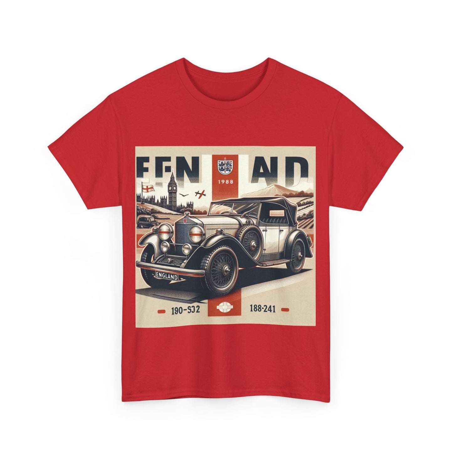 Flag Village UK Vintage Car Flag T-SHIRT Heavy Cotton Tee UK0021