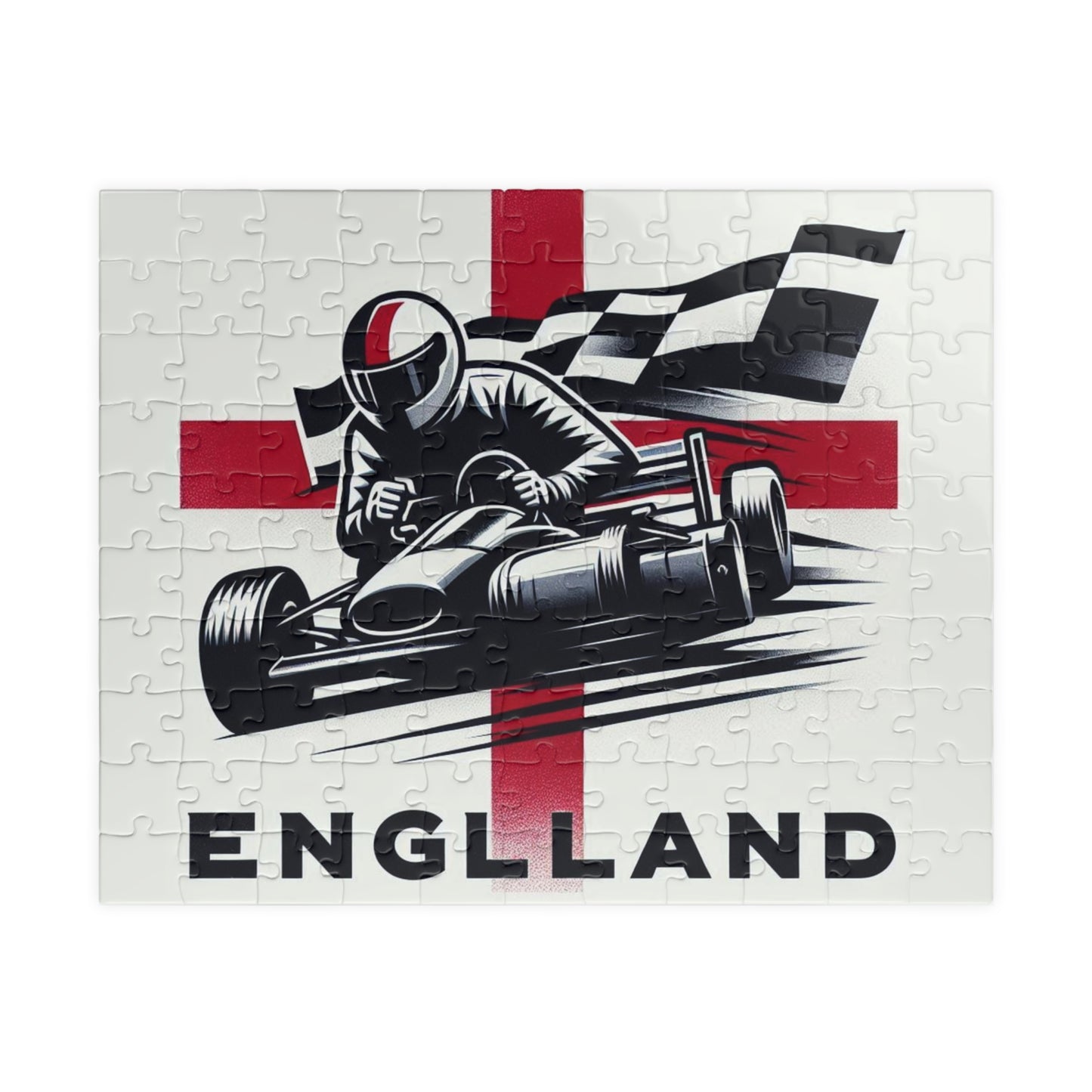 Flag Village ENGLAND Racing Car Sporting Flag Puzzle (110, 252, 520, 1014-piece) GBR0013