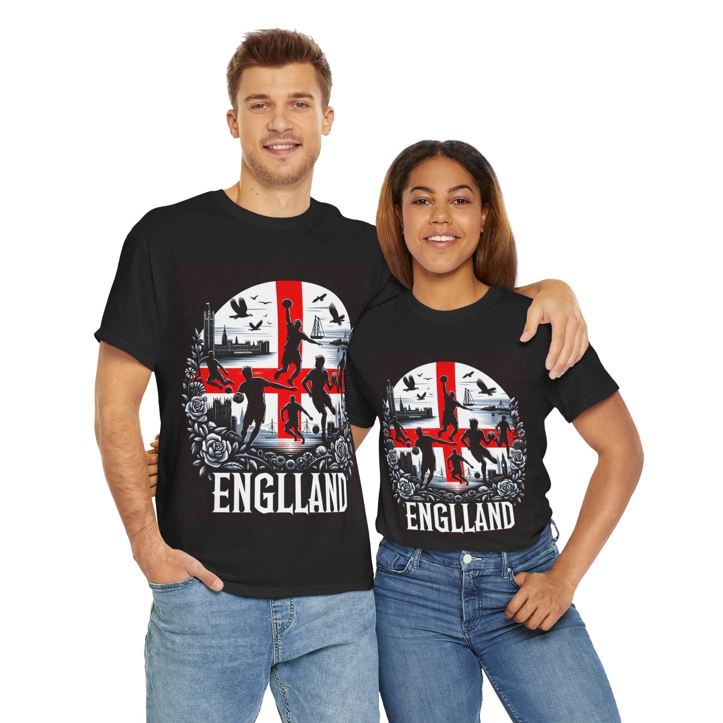 Flag Village England Sporting Flag T-SHIRT Heavy Cotton Tee GBR0010
