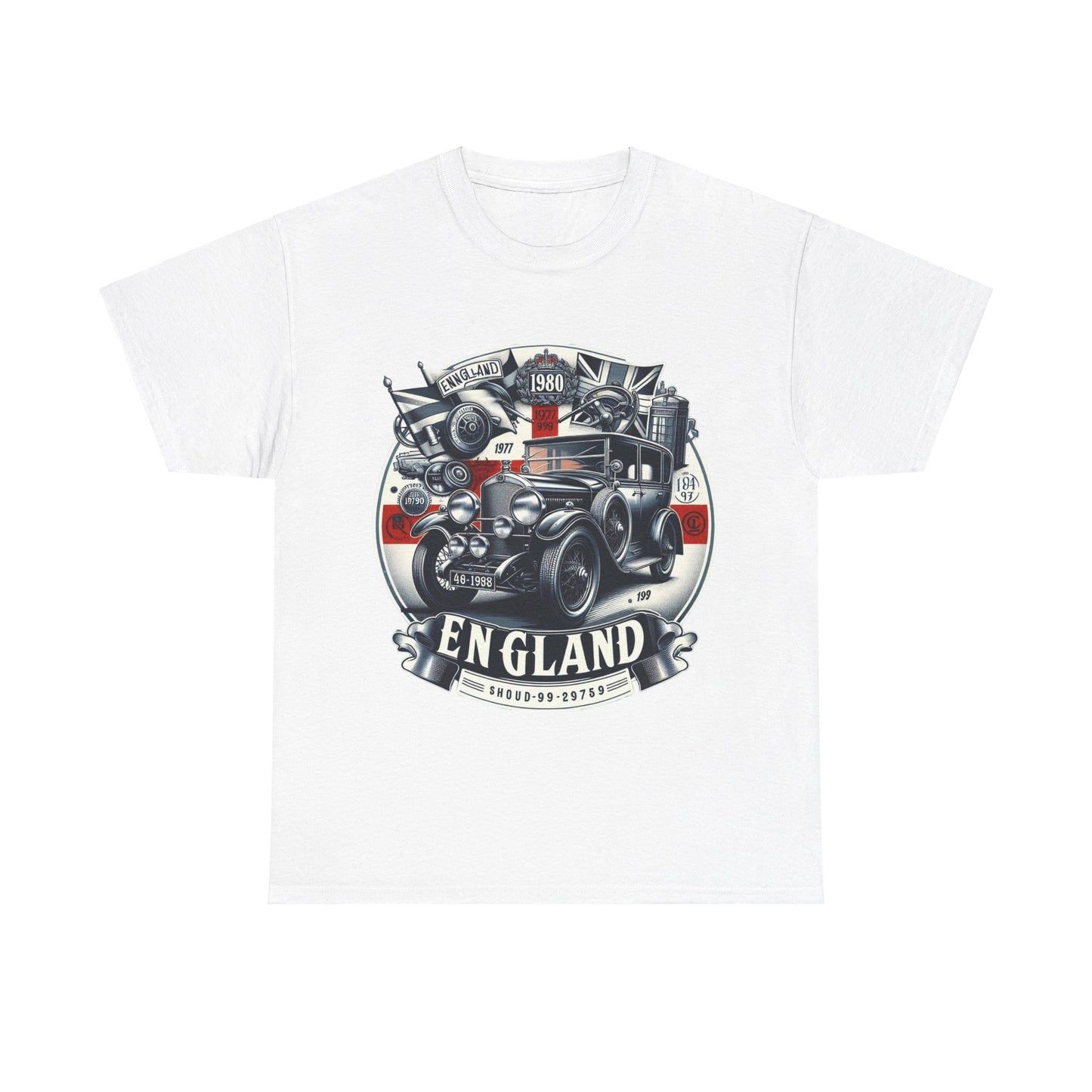 Flag Village UK Vintage Car Flag T-SHIRT Heavy Cotton Tee UK0015
