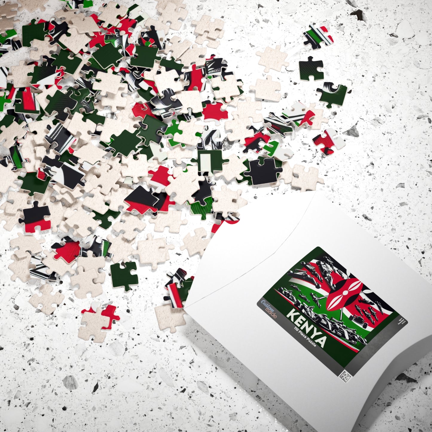 Flag Village KENYA Racing Car Sporting Flag Puzzle (110, 252, 520, 1014-piece) KEN0008